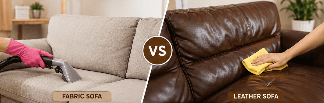 Fabric Sofa vs Leather Sofa Cleaning