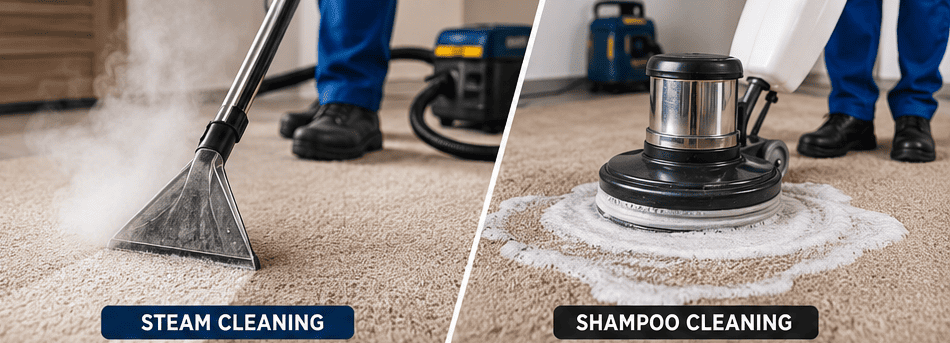Steam Cleaning vs Shampoo Cleaning